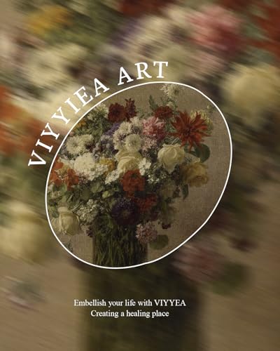 Image of VIYYIEA Vintage Gold Framed Wall Art for Living Room, Flowers Canvas Prints Home Decor, Oil Painting Picture, Bedroom Wall Decor Gifts for Friends or Family -【A bottle of flowers】-(16L x 12W)