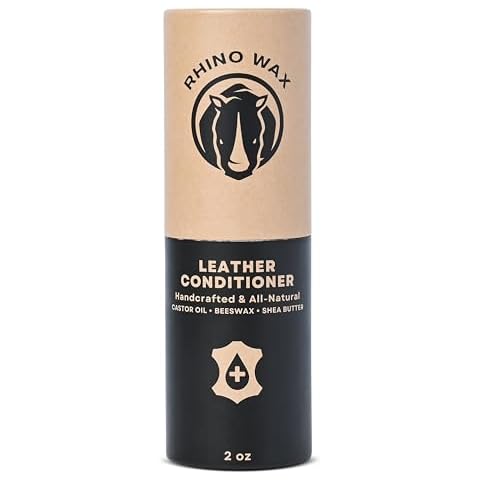 Rhino Wax - Leather Conditioner 2 oz - Trusted Leather Conditioner for Furniture, Shoes, Purses, boots and more - Easy Use Applicator - Hydrates, Rejuvenates, Protects - Natural Ingredients - USA Made Cover