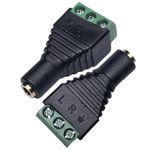 Conector de audio 3.5mm stereo TRS hembra a terminal AV, pack 4 miniatura 3