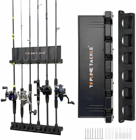2 Pack Vertical Fishing Rod Holders Up to 12 Rods for Garage