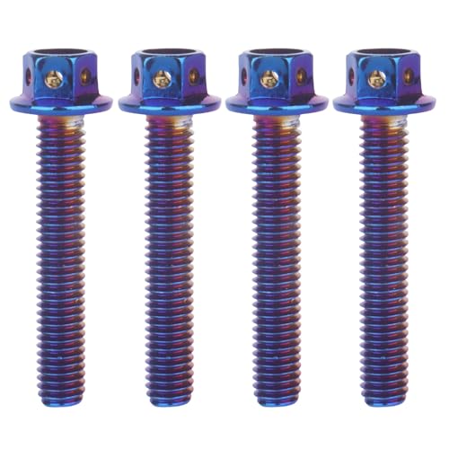 Tornillos de cabeza hexagonal acero inoxidable M6 azul para moto