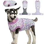 Kuoser Dog Recovery Suit for Dogs After Surgery,Professional Surgical Onesie for Female Male Dogs Spay Neuter,Soft Dog Surgery Suit Bodysuit for Abdominal Wounds Skin Disease,Light Purple Leopard XS