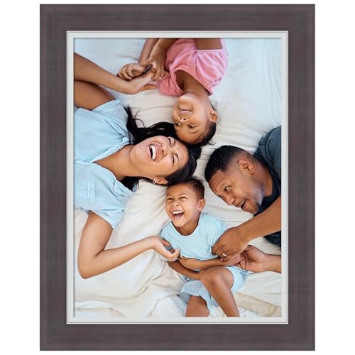 Amanti Art 18x24 Picture Frame, Ellie Brown Silver Wood Framing for your Wedding Photos, Family Pictures, Diploma, Certificate, Kids Art Gift for Mom or Poster Wall Decor