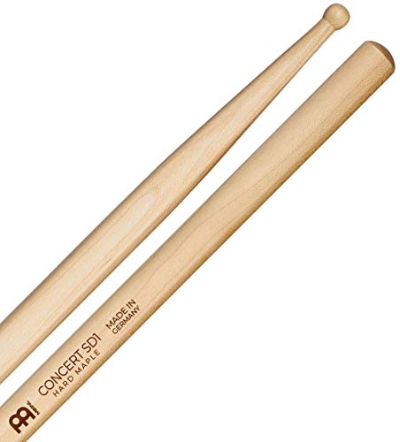 Meinl Stick & Brush Drumsticks, Concert SD1-Hard Maple with Round Shape Wood Tip-Made in Germany (SB113), Beige, Single Pair