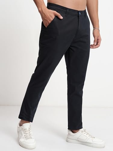 Image of Highlander Men's Slim Fit Formal Trousers | Ankle Length |Smart Trousers for Men | Chino Trousers for Men|Elegant Design | Comfortable Fabric for Daily Work & Formal Occasions