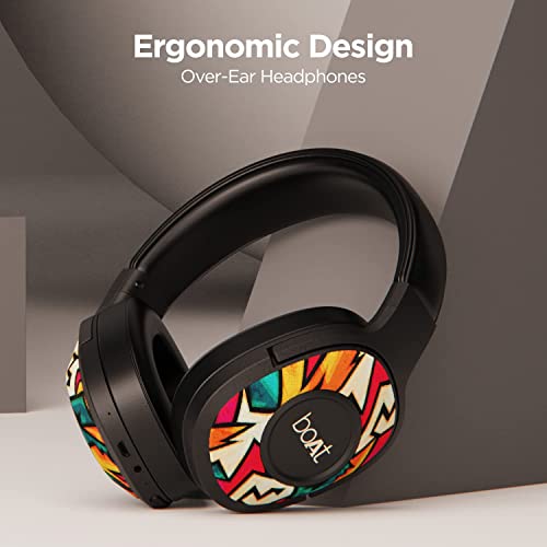 Image of Boat Rockerz 558 Bluetooth Wireless Over Ear Headphones with Mic Upto 20 Hours Playback, 50MM Drivers, Soft Padded Ear Cushions and Physical Noise Isolation(Black Symphony)