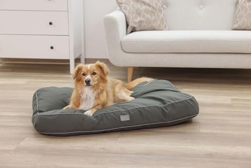 Kerbl Liegekissen Jerome (Farbe dunkelgrün/grau, L x B x H 60 x 40 x 6 cm, waschbarer Bezug, mit Antirutschbeschichtung, Hundekissen) 80450