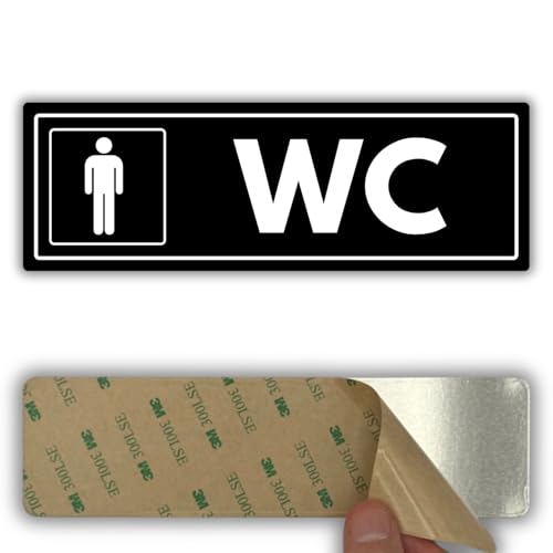 LEIASA | Señal Baño Hombre - 7,5 x 23 cm - Grosor 2 mm - Acrílico - Placa Adhesiva - Cartel Aseo Masculino - Signo WC Hombre - (Baño Hombre)