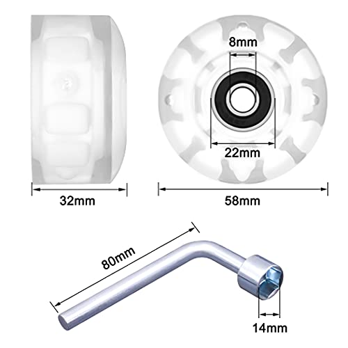 image for Tanzfrosch 8 Pack Roller Skate Wheels with Bearings Installed Quad Lig
