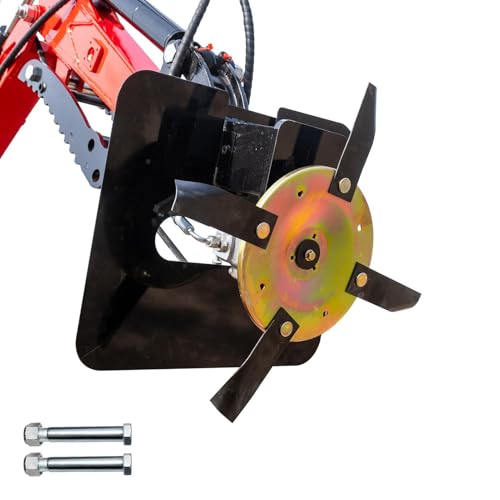 GIYI Hydraulic Flail Mower Brush Cutter Attachment for 1-2 Tons Mini Excavators Mini Excavator Brush Cutter with 2 Pins for Land Clearing Branch Pruning Grass Cutting