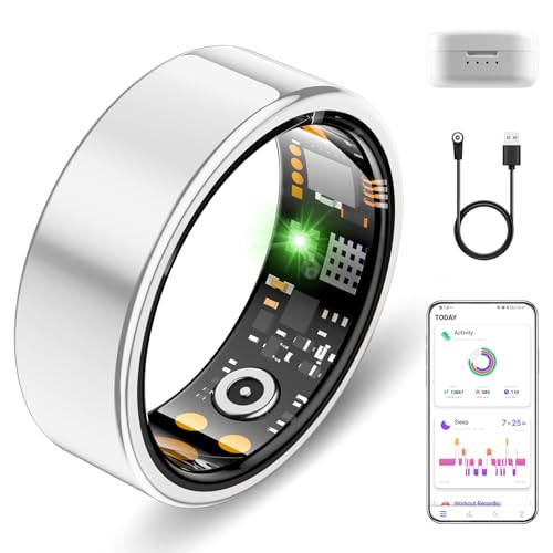 Smart Ring for Women Men Fitness Trackers Fitness Ring (Silver 9#)