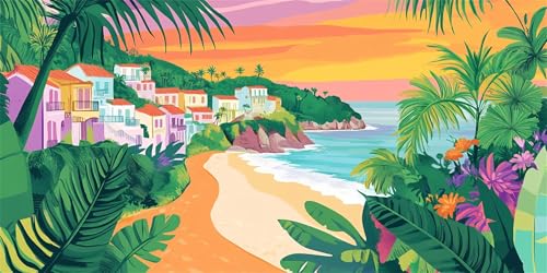 �������G �y�C���g�o�C�i���o�[ DIY �L�b�g �� �Ǐ��� �A�[�g�N���t�g �r�[�` �G���|�L�b �G�̋������ �h��Ԃ��|�� ���e�L�����o�X�f�ސF�A�N�����G�̋� �y�C���g�u���V �Z�b�g �C���e���A�f�R���[�V�����ɍœK �t���[�����X 80x120cm U