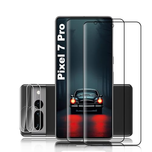 YienMi Google Pixel 7 Pro Panzer Schutz Glas, [2 Stück] Displayschutzfolie, Kamera Schutzfolie, Fingerabdrucksensor Komp...