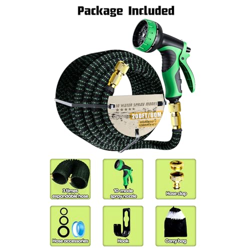 Manguera de Jardín Extensible 60m con 10 Modos de Riego - Adaptadores Universales para Grifos de 1/2" y 3/4" | Diseño Antigoteo para Jardinería, Lavado de Coches y Riego de Plantas - imagen 7