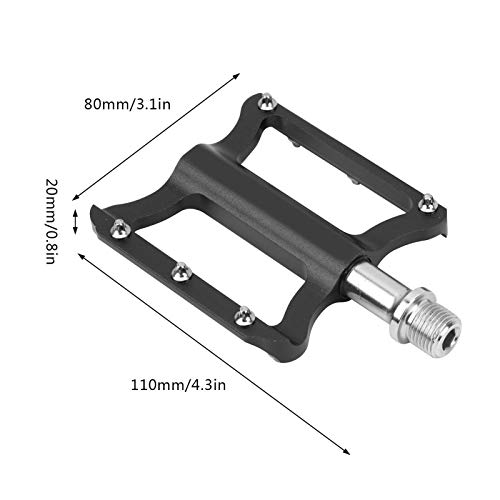 Vgeby Bike Pedal, Road Mountain Bicycle Platform Flat Pedals Universal 10X80X20Mm 9/16 Thread Lightweight Non-Slip Aluminum Platform Pedal(Black) Bicycle And Spare Supplies #TOP2