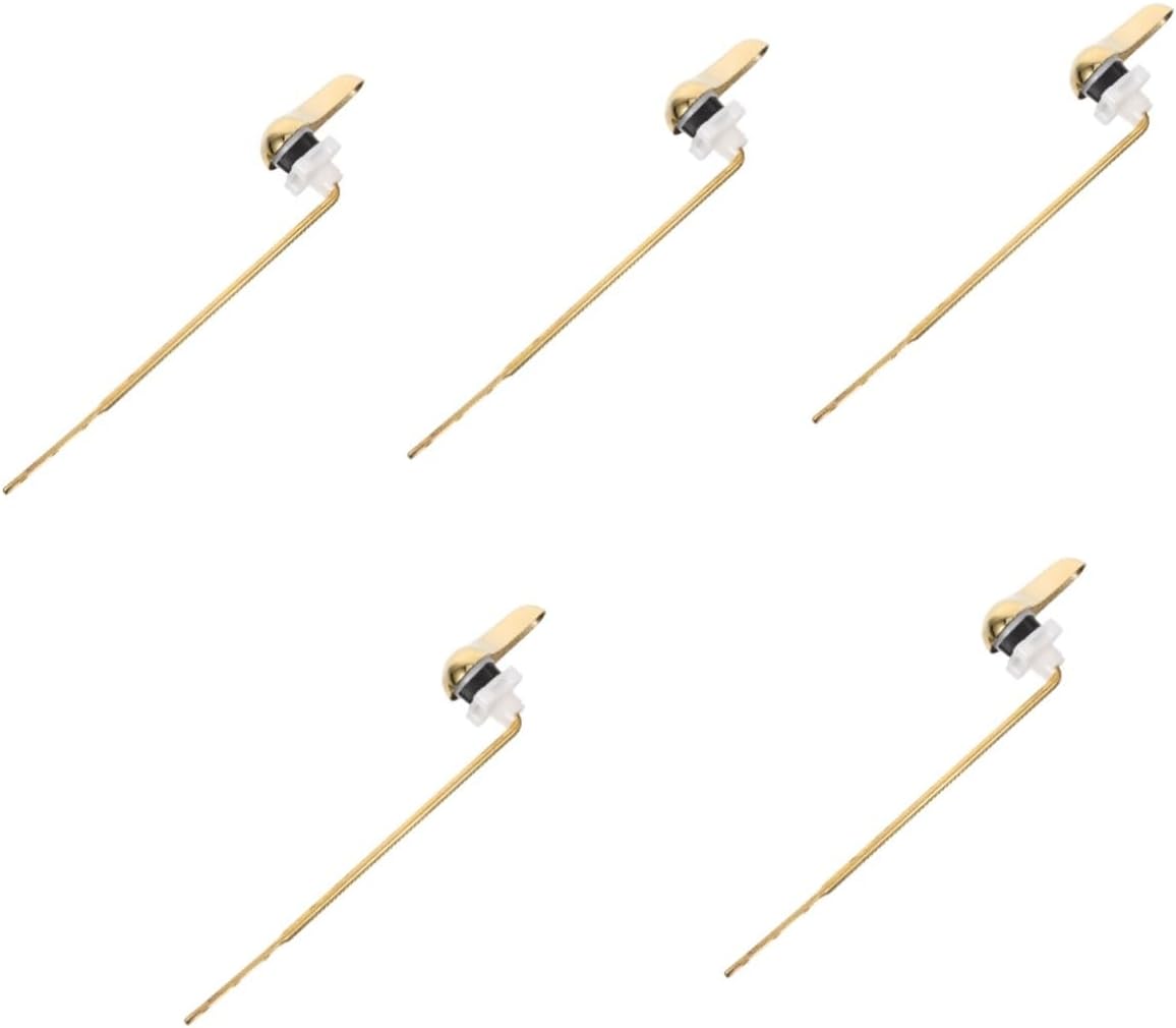 Veemoon 5pcs Toilet Tank Flush Lever Front Mount Replacement Handle for Easy Installation Home Hotel and Bathroom Decor Design Finish