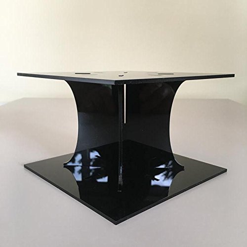 Classic Square Wedding/Party Cake Separator - Black, 15 X 13 cm