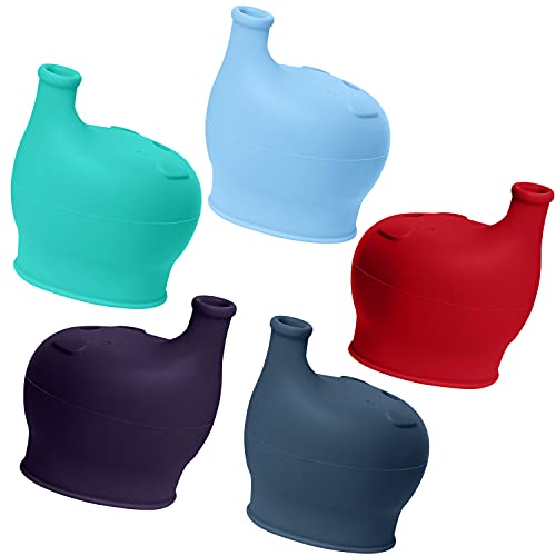 DeeMarie Silicone Sippy Lids for cups-Universal sippy lids for baby toddlersâ€™ kids-Fits most stainless steel sippy cups, Leak/spill proof. (5 pack)