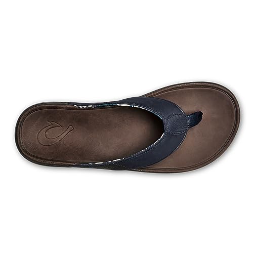 OLUKAI Tuahine Men's Waterproof Leather Sandals, Versatile Beach Flip Flops, Arch Support & Comfort Fit, Lightweight & Durable, Enhanced Grip & Traction4