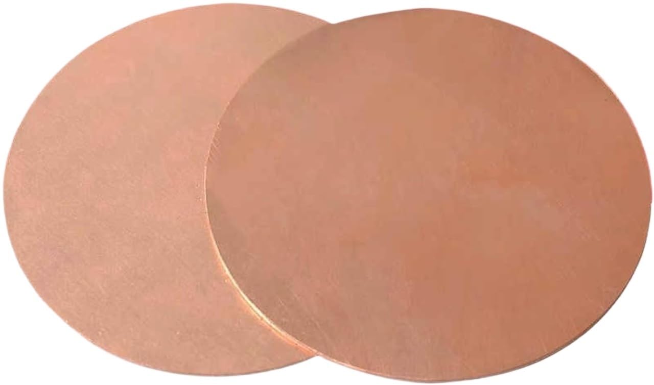Kupferrohlinge, Metallscheiben für Basteln, 2 Stück runde Platten aus reinem Kupfer, Dicke 1,2 mm, runde Kupferscheiben, geeignet for Gebäudedekoration und Heimwerkerarbeiten,(1.2x40mm)