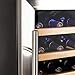 Koldfront TWR247ESS 24 Bottle Free Standing Dual Zone Wine Cooler - Black and Stainless Steel