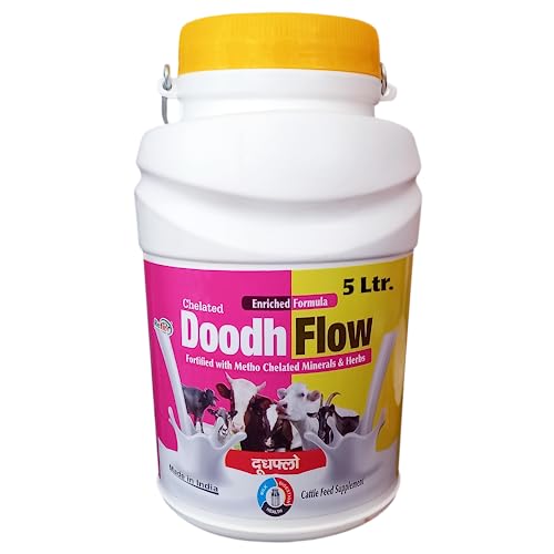 REFIT ANIMAL CARE Double Strength Liquid Calcium for Cow | Calcium Tonic for Cow | Liquid Feed Calcium Supplement for Cow, Buffalo, Goat, Sheep & Cattle (Pack of 5 Liter Bucket) – Doodh Flow