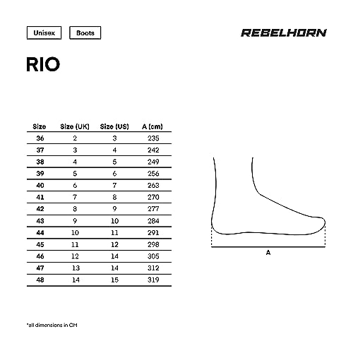 REBELHORN Rio Motorradstiefel Herren & Damen | PU Leder | Hipora Membran | Knöchelschutz | Zwei Lange Reißverschlüsse | Antibakterielle Einlegesohle | Reflektierende Elemente