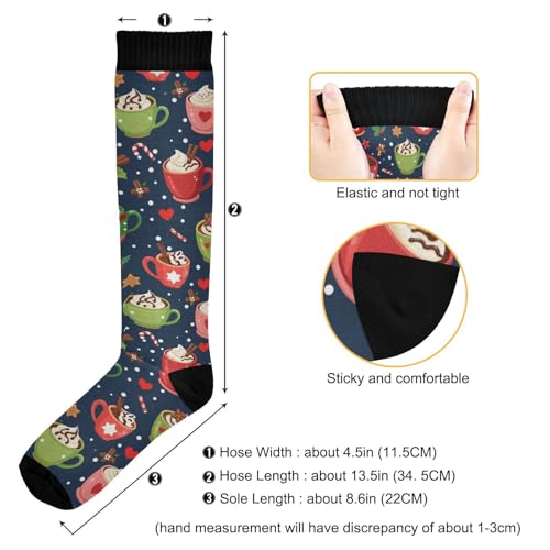 Image of Pigsaly Red White Polka Dot Womens Compression Socks Athletic Tube Sock Knee High Socks Outdoor Sport Socks