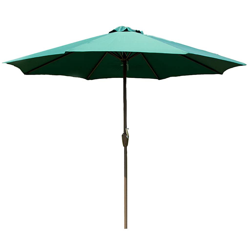 HCZKIUJY Garden Parasol Umbrella,270cm Polyester Umbrella Iron Sun Parasol with Crank Sun Protection,Beach Parasol Patio Market Shelter Canopy good (Green A)