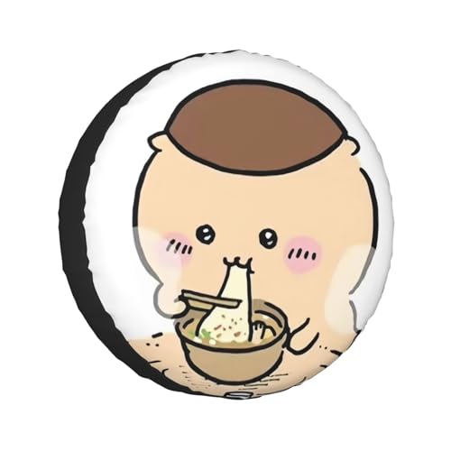タイヤカバー ちいかわ くりまんじゅう スペアタイヤカバー おしゃれ タイヤ収納 防塵 防水 防紫外線 日焼け止 汚れ防止 劣化対策 タイヤバッグ 持ち運び便利 取付簡単 カー用品 14〜17インチ 屋外 軽自動車 普通車 汎用 15インチ:直径70-75