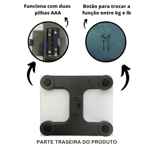 Balança Digital Corporal De Banheiro Até 180 Kg Vidro Temperado