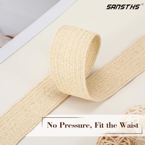 SANSTHS Wide Elastic Belts for Women with Square Metal Buckle, Stretchy Boho Belt for Jeans Pants Dresses2