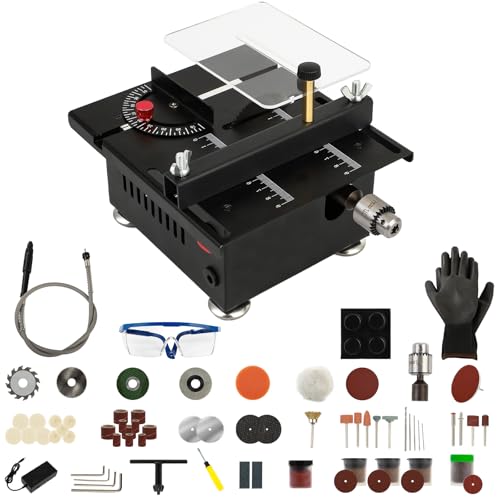 Mini Table Saw, Portable Multi-Functional Mini Table Saw for Crafts,