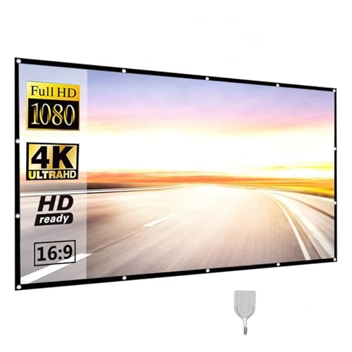 Pantalla portátil plegable para proyector 16:9 blanca miniatura 3
