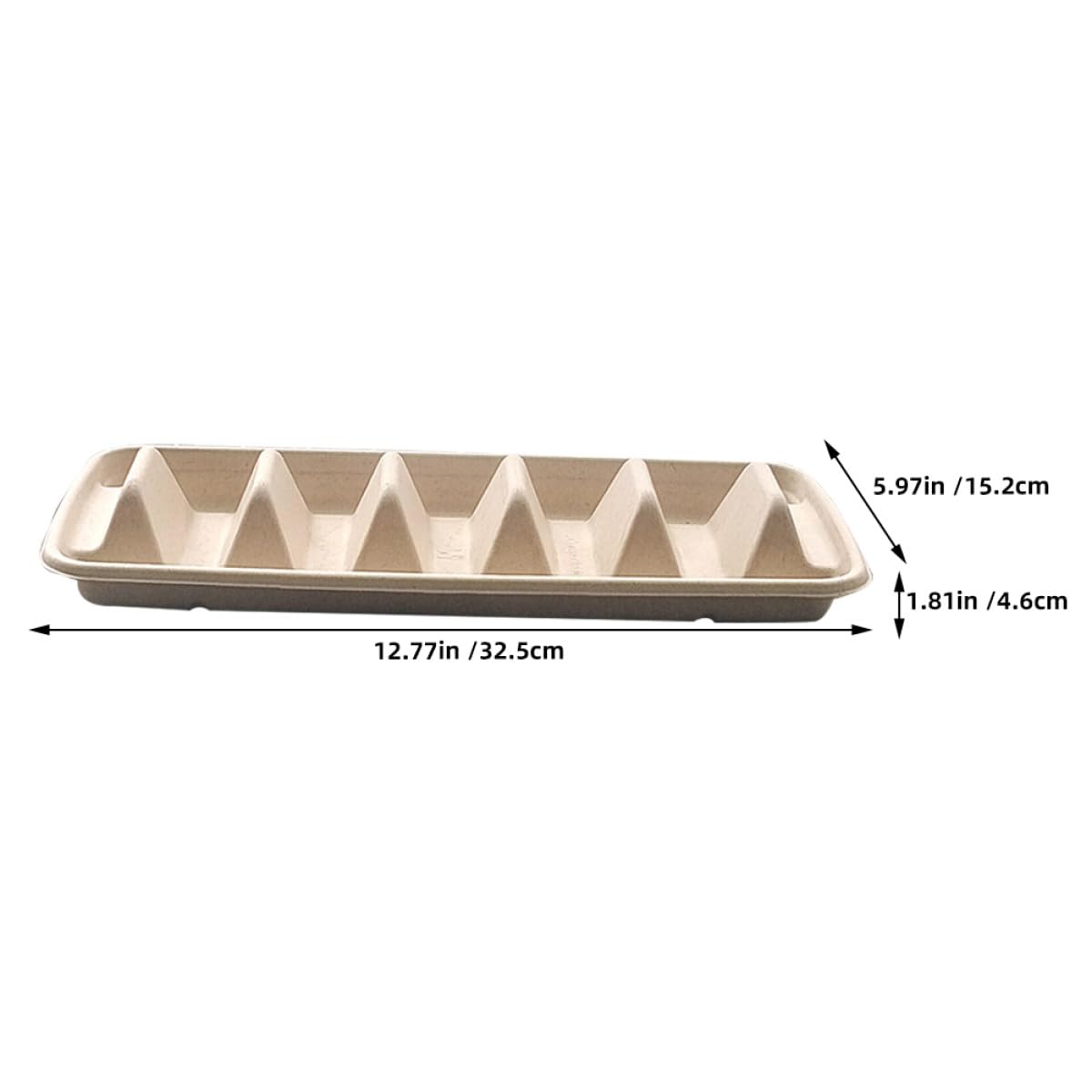 Porta Tacos Desechable de Papel Beige, Soporte para Tacos Ligero y Portátil, Paquete de 25 Piezas Adecuado para Reuniones y Comidas Rápidas