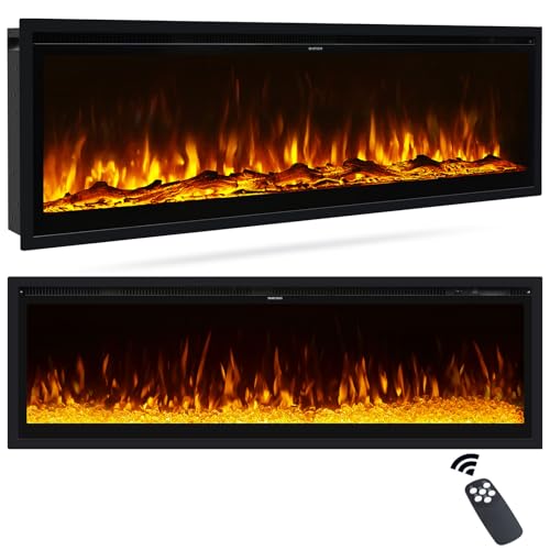 INMOZATA 60 Zoll Elektrokamin mit Heizung, 3-IN-1 Elektrokamin...