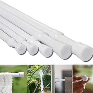 Shower Curtain Rod, Tension Curtain Rod for Bathroom, Tension Rods for Windows, 1.3cm Support Telescopic Replacement Shower Heavy Duty Extendable Curtain Rod