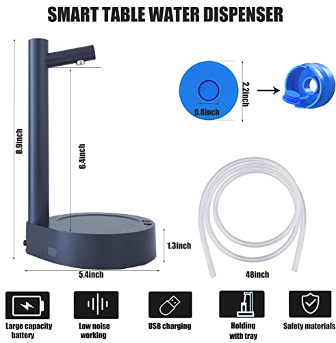 Desktop Intelligent Water Dispenser, Detachable Portable Electric Water Pump,With Silicone Cover,Suitable For Home, Office, Outdoor,Usb Rechargeable Water Dispensera (Gemstone Blue) #TOP1