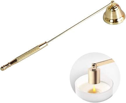 Candle Snuffer, Candlesnuffers Wick Snuffer Candle Extinguisher Accessory for Putting Out Extinguish Candle Wicks Flame Safely, Gold