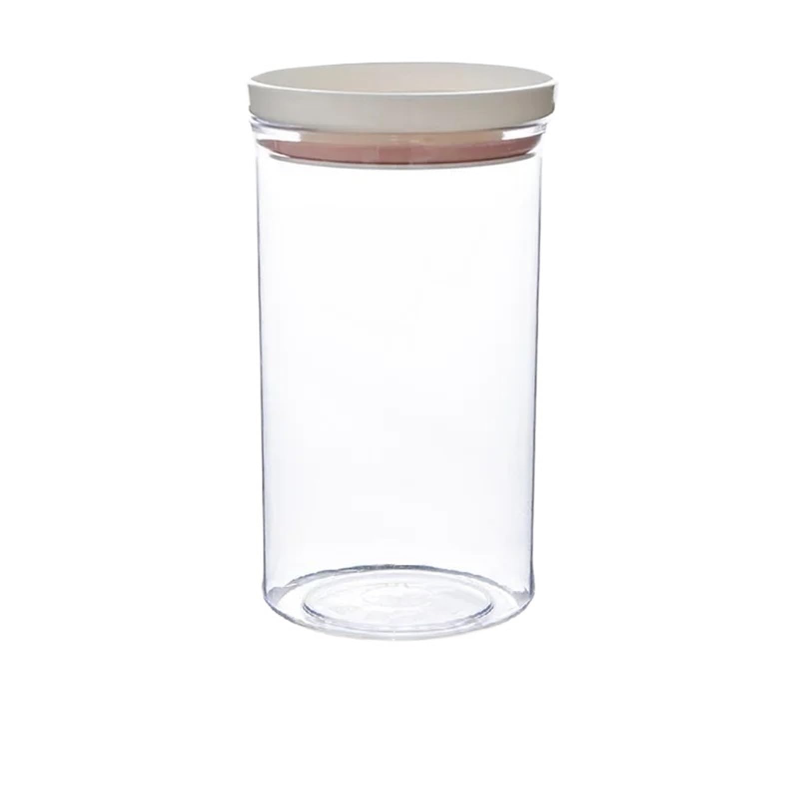 FCfpxwtz Kitchen Storage Jar, 2-Pack Transparent Airtight Glass Jars for Nuts Dried Fruits, Pink/Blue, 8.5x15cm(Pink)