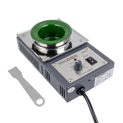 QUICK sensorgeregelter Löttiegel Titanium beschichtet 400 W Lötbad mit Ø54 mm 150-450°C für bleifreies & bleihaltiges Lot QU100-6C