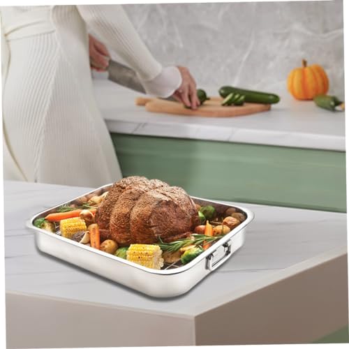 Bandeja para asar lasaña rectangular profunda de 16.5x12.6x2.6 fácil de limpiar 3