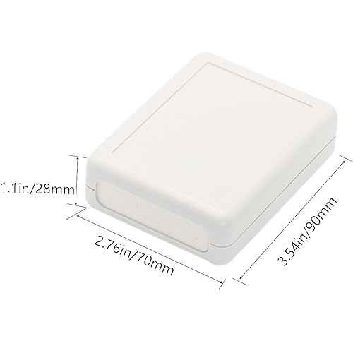 Miniatura 50 de Zulkit 5 cajas de proyecto de plástico ABS para proyectos eléctricos, caja de conexiones pequeña, color blanco, 2.4 x 1.42 x 0.98 pulgadas