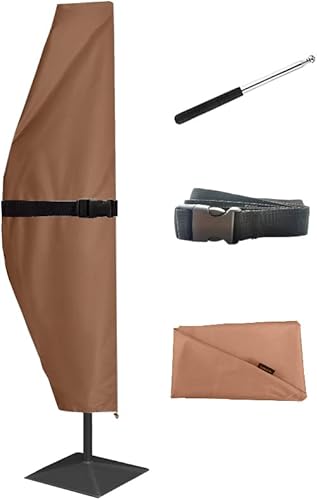 Miniatura 7 de Funda para sombrilla de patio, con varilla, CoverFml, para longitud de 12 pies a 13 pies y hasta 18 pulgadas de diámetro, sombrilla desplazada,