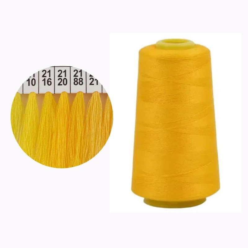 3000Yard Yellow Thread for Sewing,Polyester Sewing Machine Thread for Overlocker Knitting Polyester Embroidery Threads - Image 3