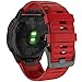 YOOSIDE QuickFit Watch Band for Garmin Fenix 6X Pro/Sapphire,26mm Soft Non-allergenic Silicone Sport Waterproof Wristband Strap for Garmin Fenix 5X/5X Plus,Fenix 3,Quatix 3,Tactix Bravo (Red)