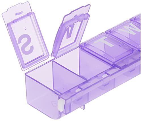 Ezy Dose Weekly (7-Day) Pill, Medicine, Vitamin Organizer Box, Large Locking Compartments To Secure Prescription Medication And Prevent Accidental Spilling, Color May Vary #TOP3