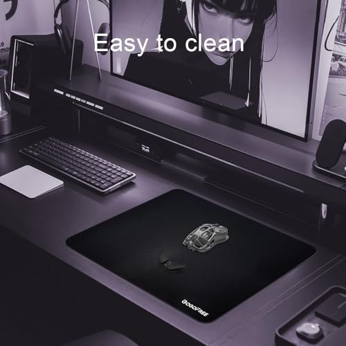 Image of Hard Gaming Mouse Pad, Professional Esport Tempered Glass Mouse Mat Ultra-Smooth Micro-Etched Surface for Top Speed and Control (Black, 15.75L x 11.81W inches)