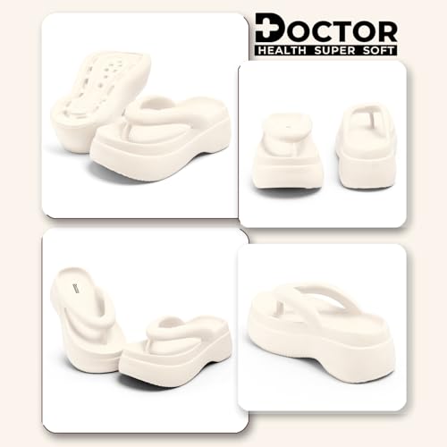 Image of DOCTOR HEALTH SUPER SOFT Women Thick Sole EVA Flip Flops | Soft Cushioned Comfort Slippers | Lightweight Anti-Slip Casual Sandals for Indoor Outdoor Everyday Wear