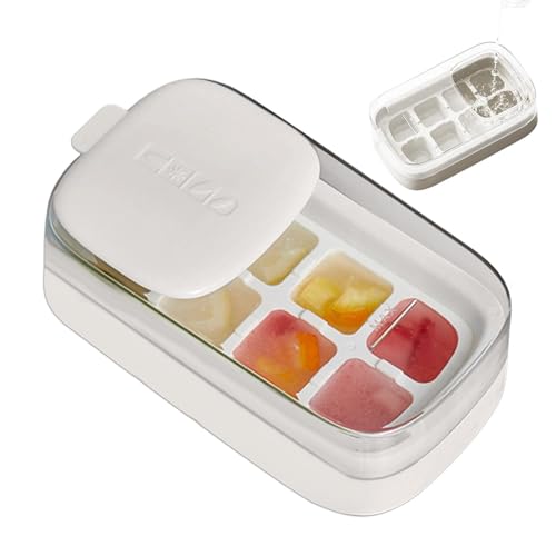 Ice Tray - 8 Cavity Press Freezer Cubes Mold, 8-Cavity IceCubes Tray with Lid, Press Design Freezer Mold | Reusable Ice Maker Tr
